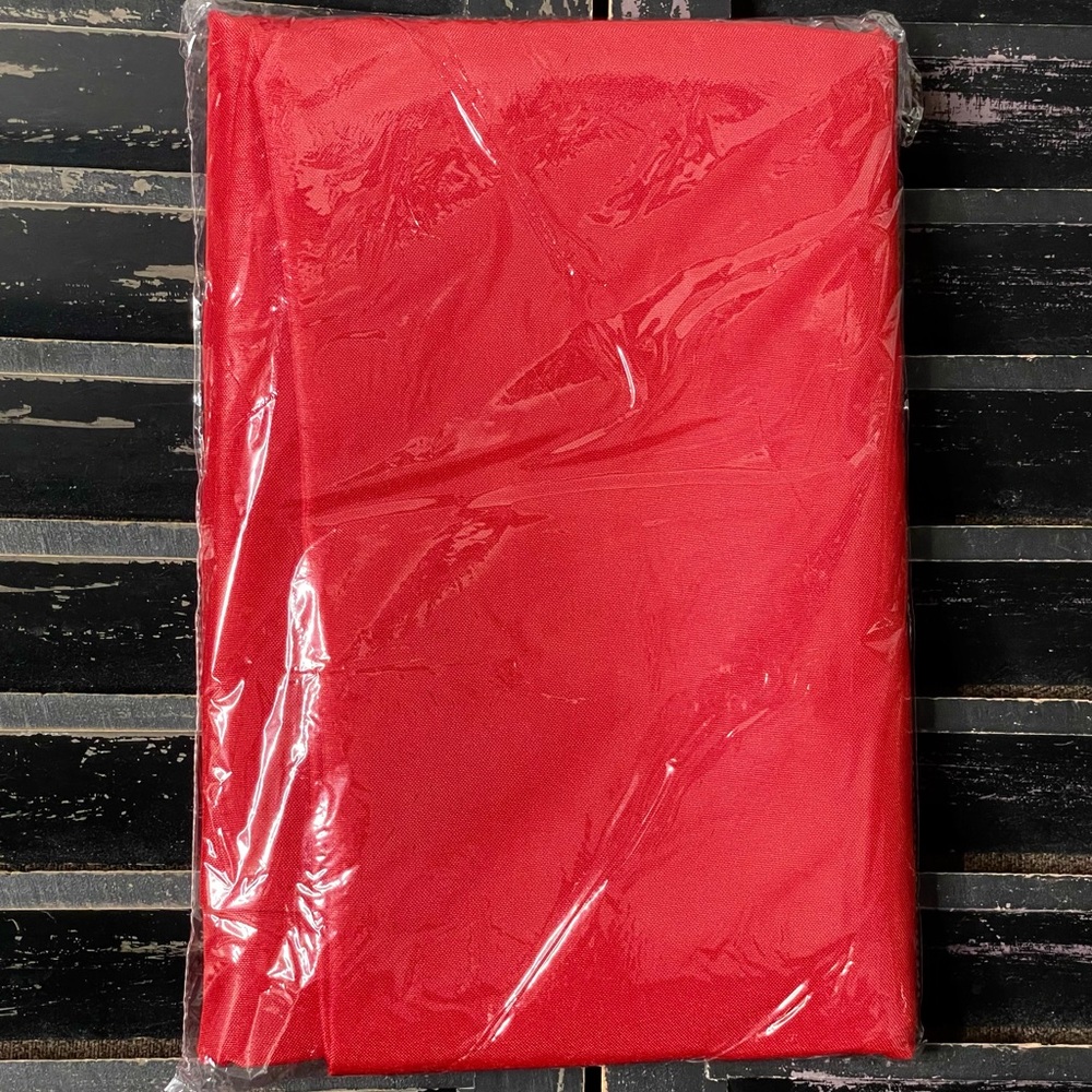 Red Polyester Square Table Overlay Tablecloth - Picture 3 of 4